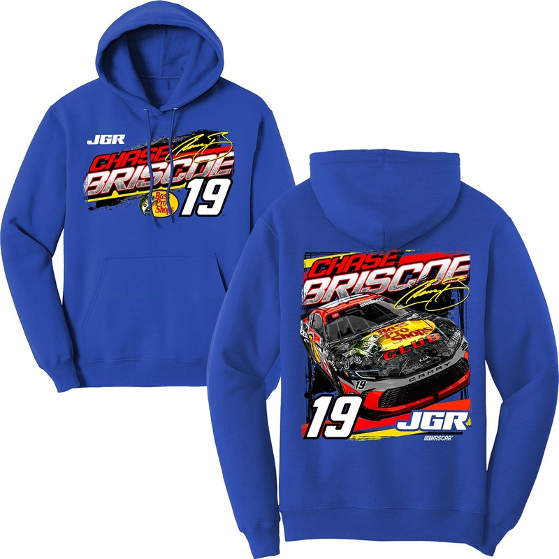 Chase Briscoe 2025 Bass Pro Shops #19 Royal 2-Spot Hoodie Sweatshirt L