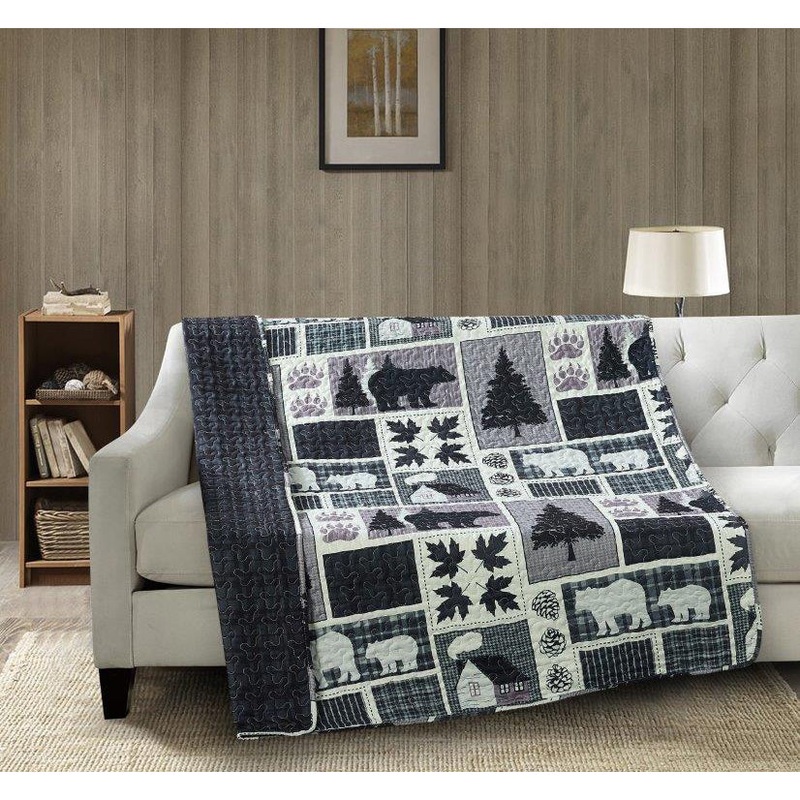 Plaid Forest Quilted Throw DQT10096
