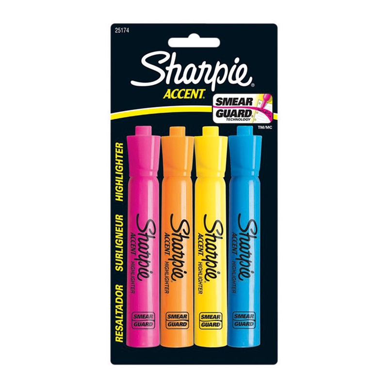 Accent Neon Color Assorted Fine Tip Highlighter 4 pk 25174
