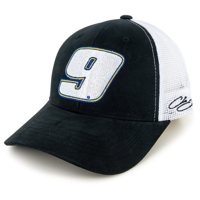 Chase Elliott 2025 Exclusive Black #9 Mesh NASCAR Hat Black/White Adult