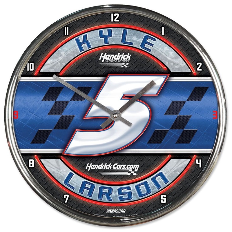 Kyle Larson 2025 HendrickCars #5 Chrome Wall Clock