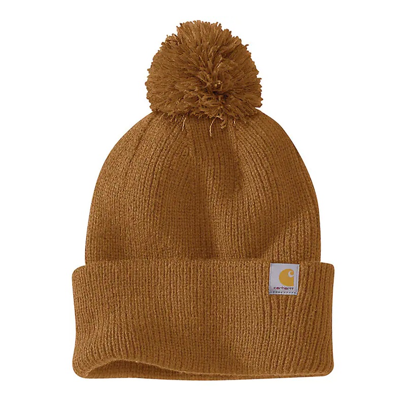 Women’s Knit Pom-Pom Cuffed Beanie 106003 Balsam Green