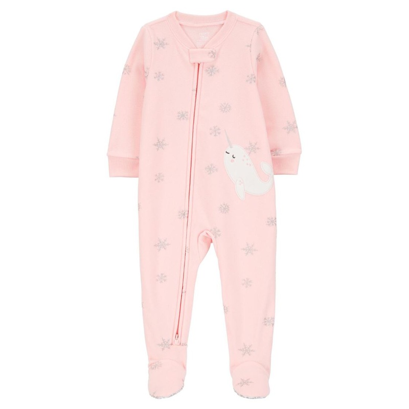 Baby Girls’ 1-Piece Fleece Pajamas 1R934 Pink 12 Months