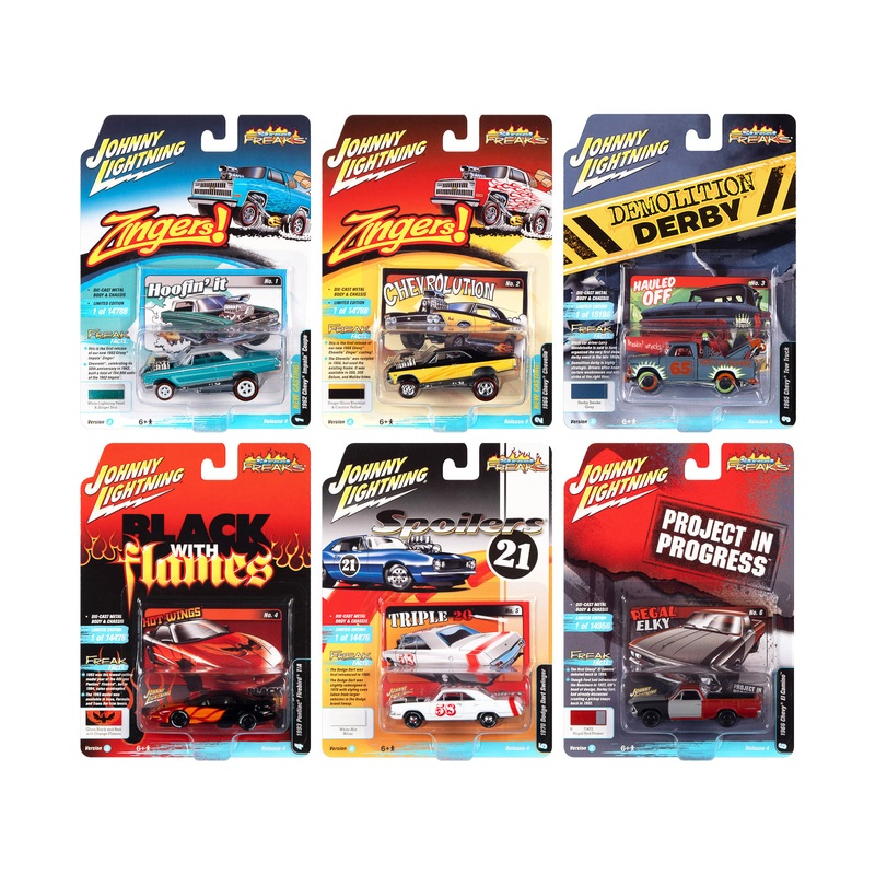 “Street Freaks” 2021 Set A of 6 Cars Release 4 1/64 Diecast Model Cars by Johnny Lightning