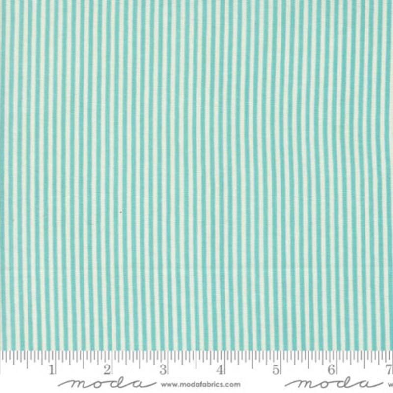 Sunday Brunch Collection Short Stack Stripes Cotton Fabric 30757 Aqua