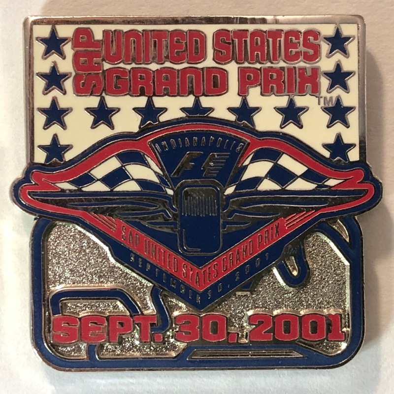 F1 2001 US Grand Prix Indianapolis Track Vintage Lapel Pin