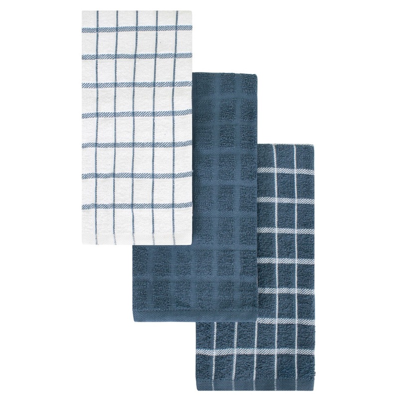 Ritz Terry Cloth Dish Towel Set 3 Pack 82424 Federal Blue
