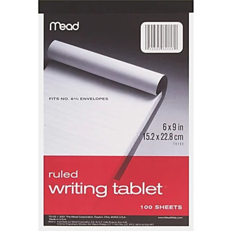 100-Sheet 6×9 Ruled Writing Tablet 70102