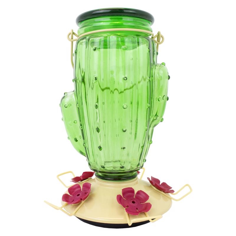 Glass Cactus Top-Fill Hummingbird Feeder 9111-2