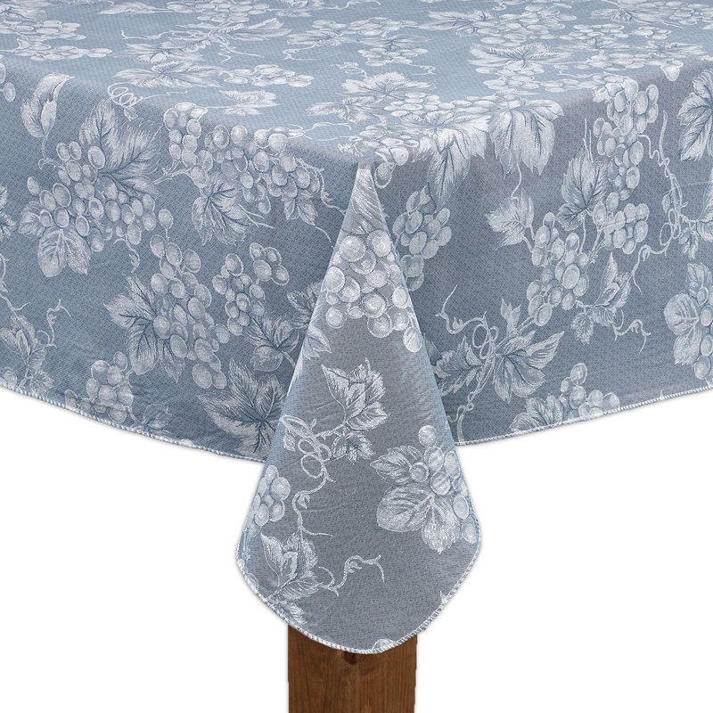 Vinyl Grapevine Tablecloths and Placemats Ivory 52 x 52 Inches