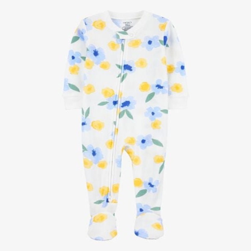 Baby Girl Floral Waffle Knit Footie 1-Piece Pajamas 1S393410-969 12MO