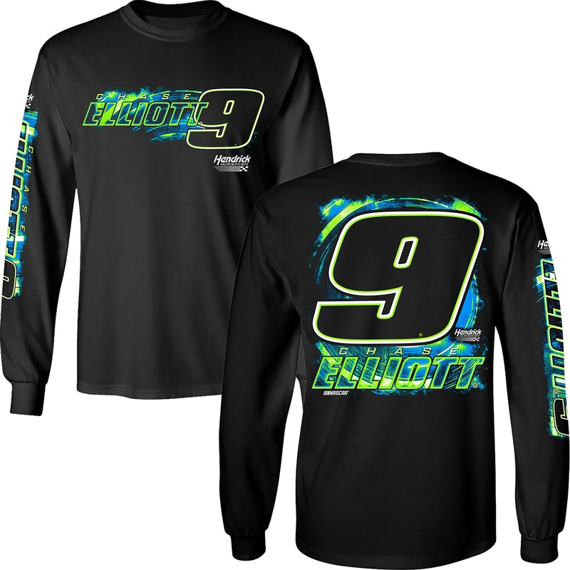 Chase Elliott 2025 Long Sleeve Radial 3-Spot T-Shirt Black L