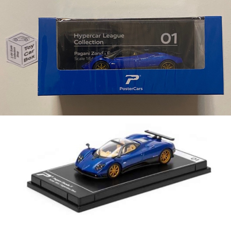 KINTOY POSTER CARS – Pagani Zonda F (Argentina Blue – 1/64 Scale Hypercar) G84g