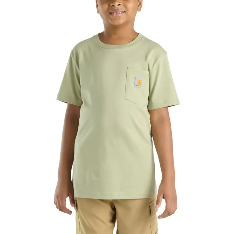 Boy’s Short Sleeve Pocket T-Shirt CA6655 Sage Small