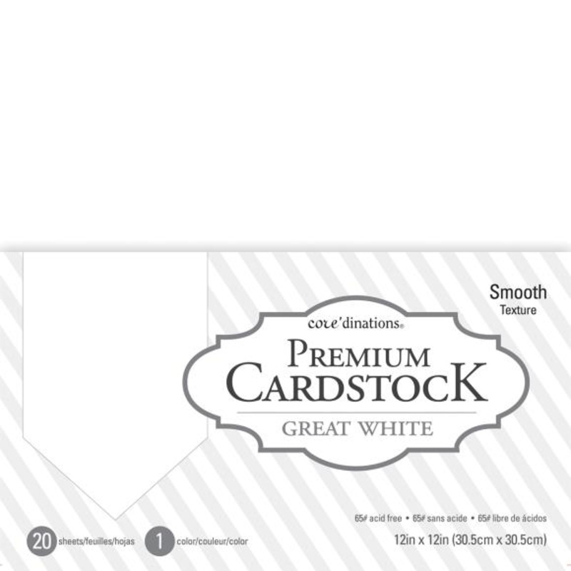 12×12 Great White Premium Cardstock 377691