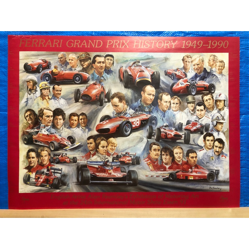 Ferrari Grand Prix History 1949-1990 Poster (Signed & Inscribed)