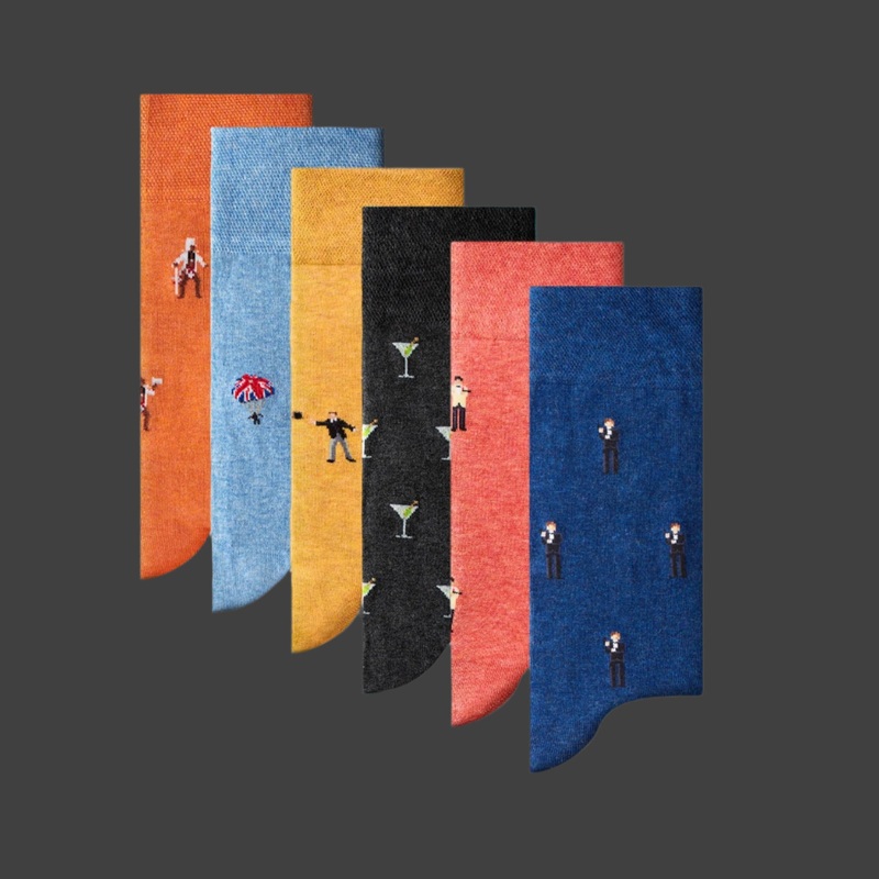 James Bond Six Sock Giftbox – By The London Sock Exchange