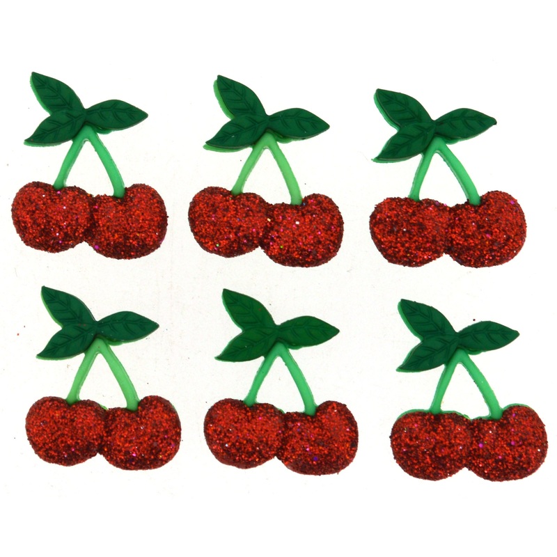 Buttons Glittering Cherries