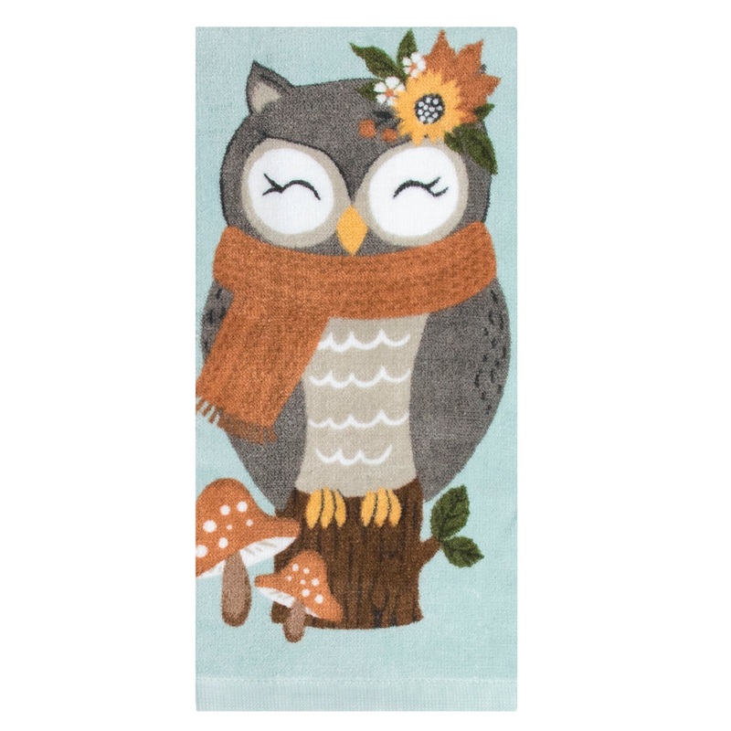 Cozy Autumn Owl Kitchen Towel 14290