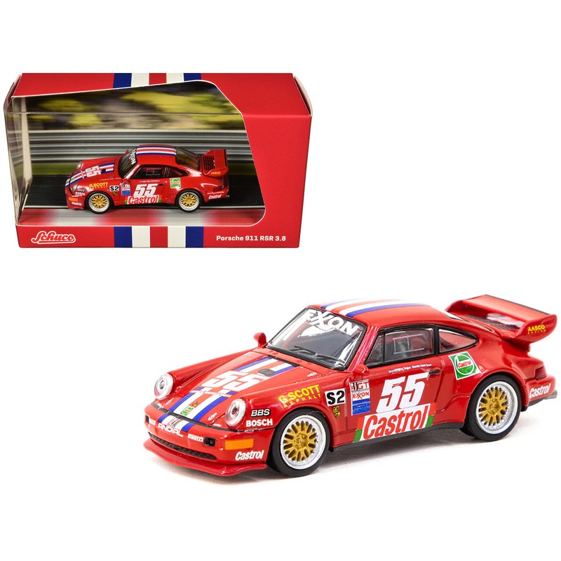 Tarmac Works X Schuco 1:64 Porsche 911 RSR 3.8 – Red