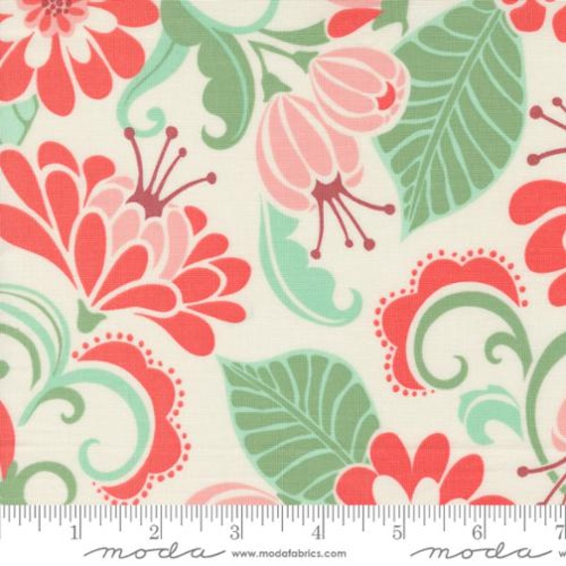 Tango Collection Large Floral Cotton Fabric 27330 Cream