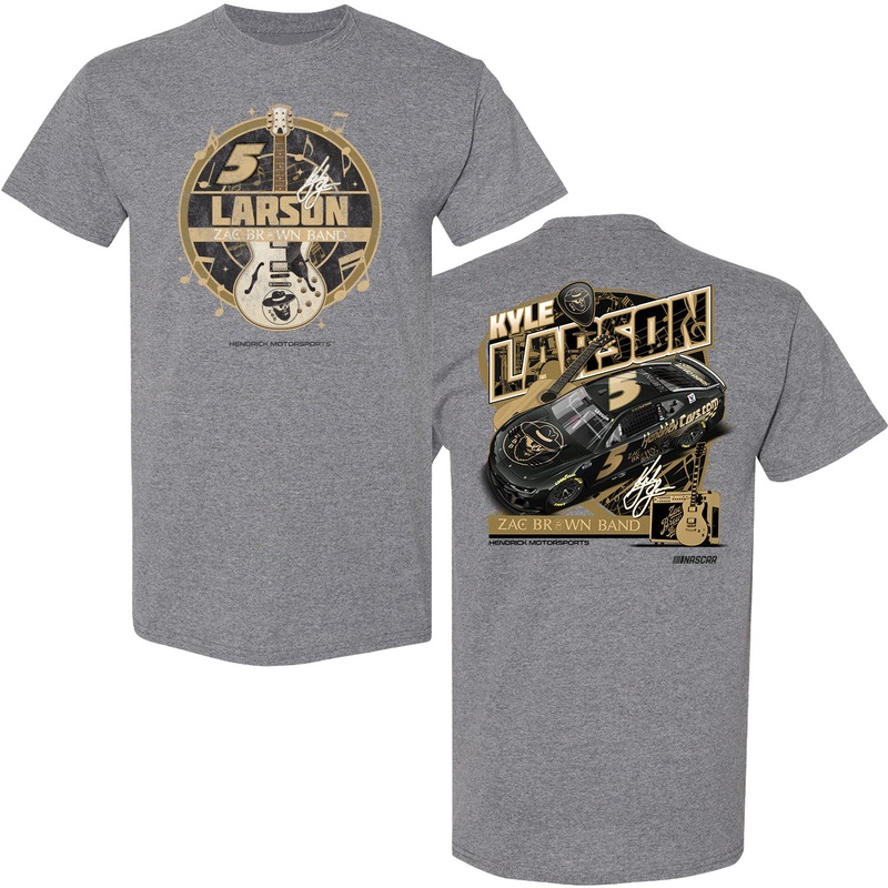 Kyle Larson 2025 HendrickCars / Zac Brown Band 2-Spot T-Shirt Gray M
