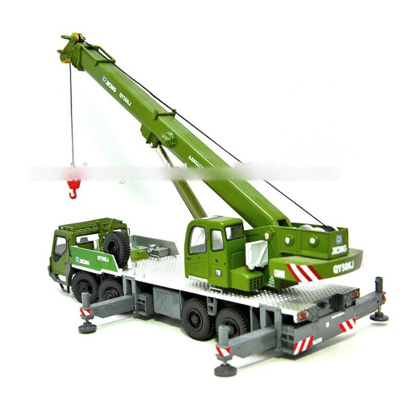 1:50 XCMG QY50KJ 50 tons Crane Model, army green crane model