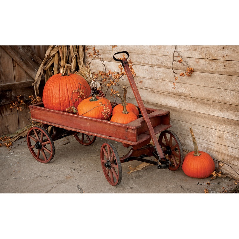 Wagon with Pumpkins Mat – Fall IH592
