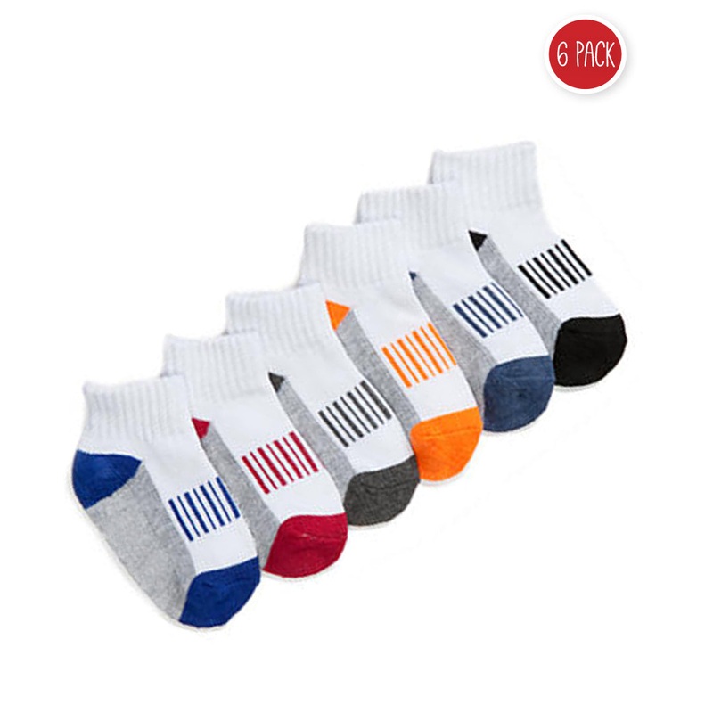 Boys Sporty Quarter Socks 2344 6-pair pack