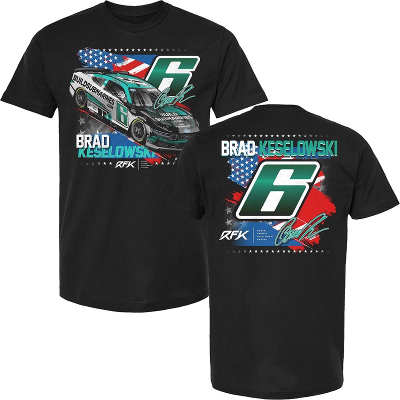 Brad Keselowski 2025 BuildSubmarines Patriotic Car T-Shirt Black L