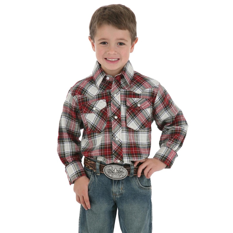 Boy’s Western Long Sleeve Flannel Shirt BF099AA Small