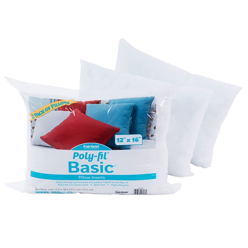 2-Pack Poly-Fil Basic Pillow Inserts JVP1 12×16 Inch
