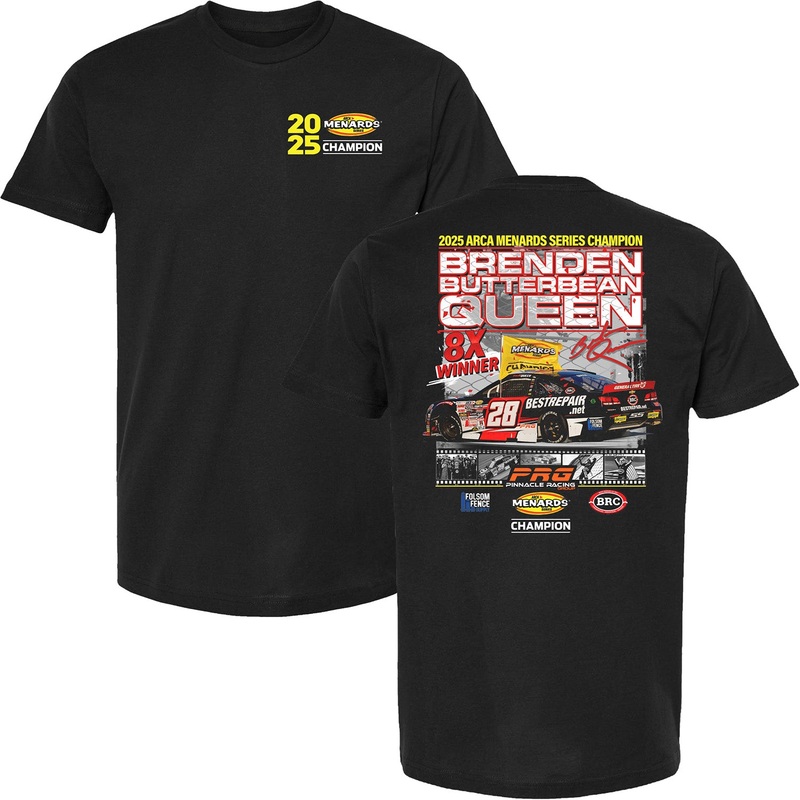 Brenden “Butterbean” Queen 2025 ARCA Menards Championship T-Shirt Preorder – Ships Within 2-3 Weeks S