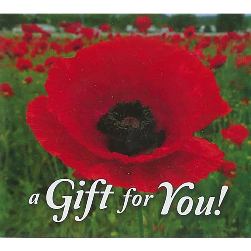 Good’s Store Gift Card in a Red Poppy Field Holder $10.00