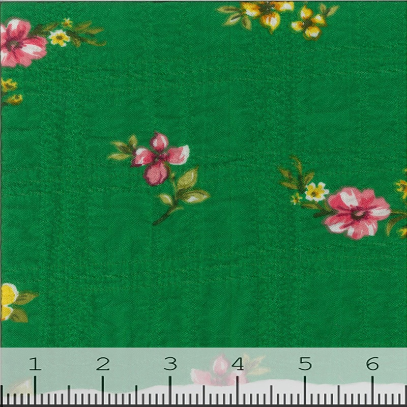 Bubble Check Pearl Fabric FA136 Green