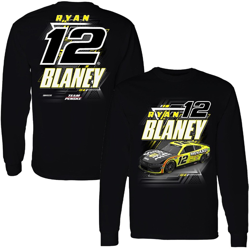 Ryan Blaney Long Sleeve Menards #12 Car T-Shirt Black L