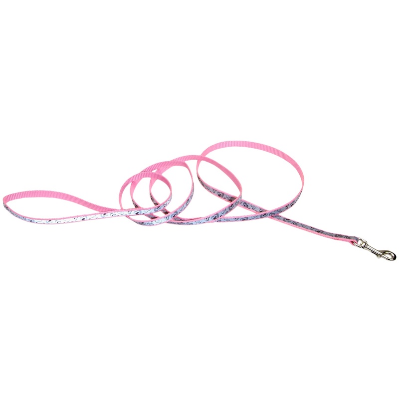 Lazer Brite Reflective Dog Leash PNH Pink 3/8 inch x 6 feet