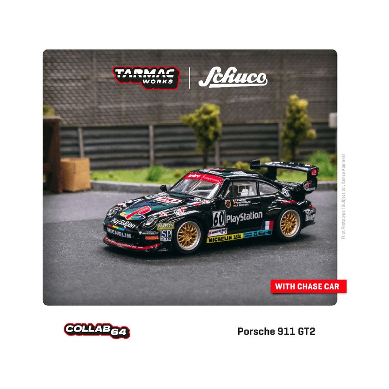 Tarmac Works X Schuco 1:64 Porsche 911 GT2 24Hr Le Mans 1998 #60  Global 64