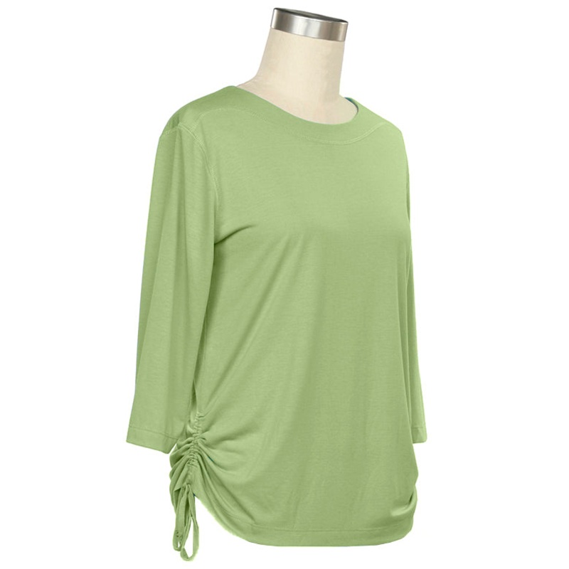 Women’s 3/4 Sleeve Camie Solid Tie Top 403C Aloe Vera Small