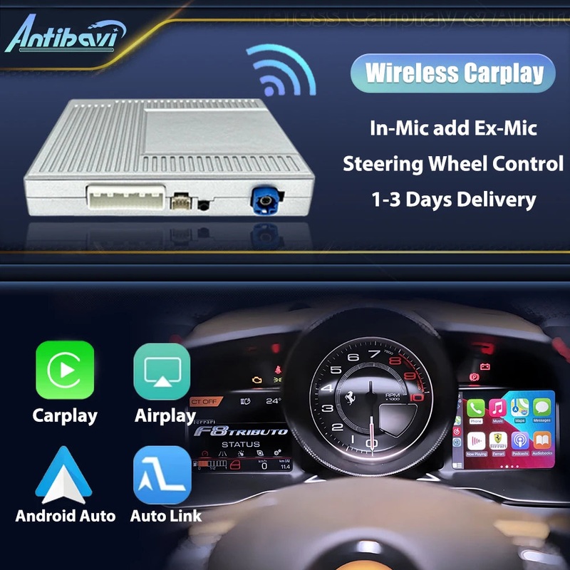Wireless CarPlay6.5″ 8.8 ‘10.25″ For Ferrari F12 F458 812 F488 F8 Potorfino Android mirror link AirPlay CarPlay function For Potorfino United States