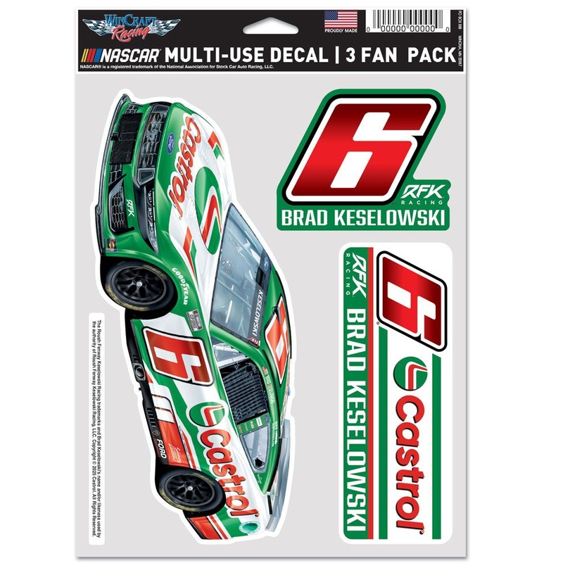 Brad Keselowski 2025 Multi-Use Castrol #6 Decal 3-Pack