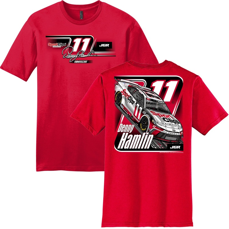 Denny Hamlin 2025 Sport Clips Red T-Shirt L