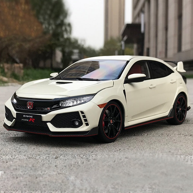 High Quality 1/18 Honda Civic TYPE R FK8 2017 Japanese sports car alloy car model with small gift White