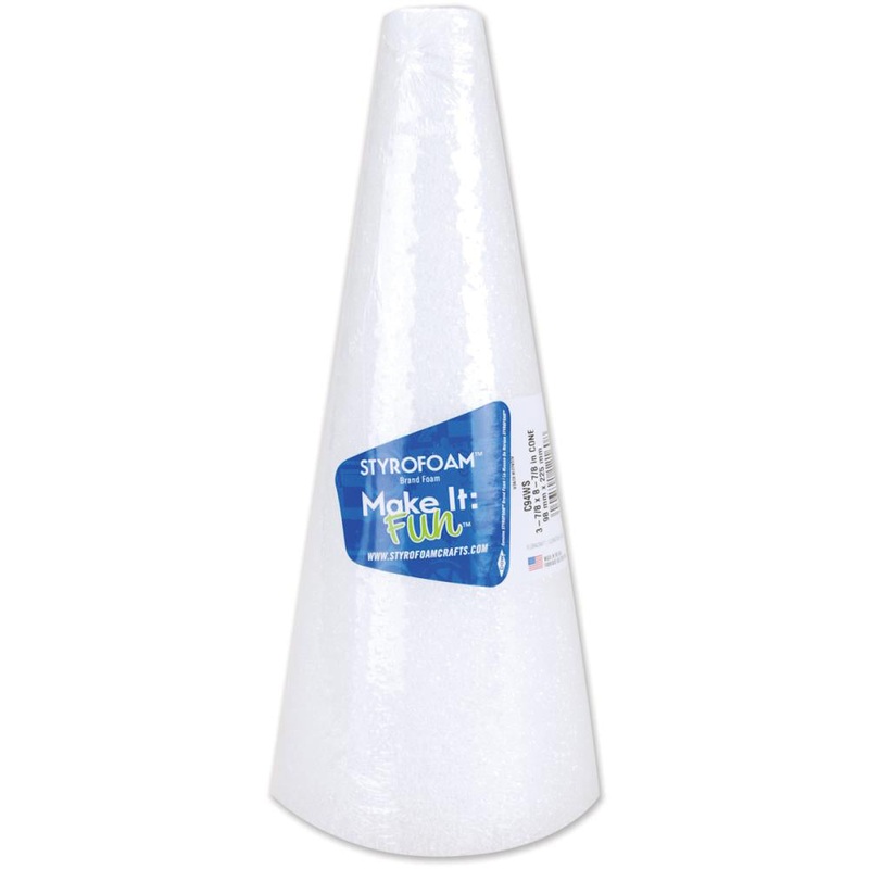 Styrofoam Cone for Crafts 9 x 4 inches