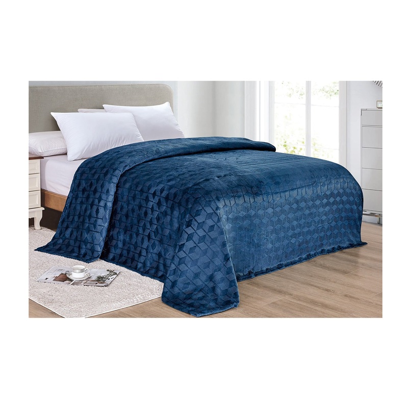 Amrani Microplush Blanket Navy Queen 86 x 86