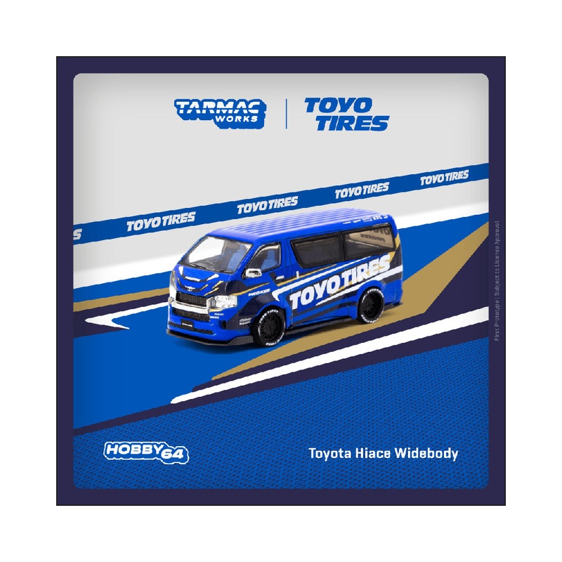 Tarmac Works 1:64 Toyota Hiace Widebody Toyo Tires  Blue  Hobby64