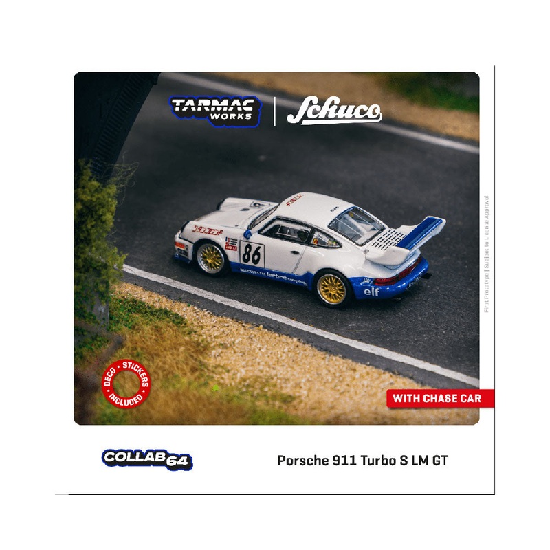 Tarmac Works X Schuco 1:64 Porsche 911 Turbo S LM GT Suzuka 1000km 1994 #86