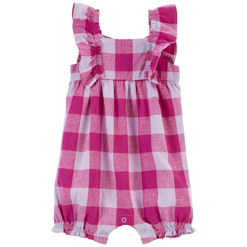 Baby Girls’ Pink and Purple Plaid Romper 1R010010 Newborn