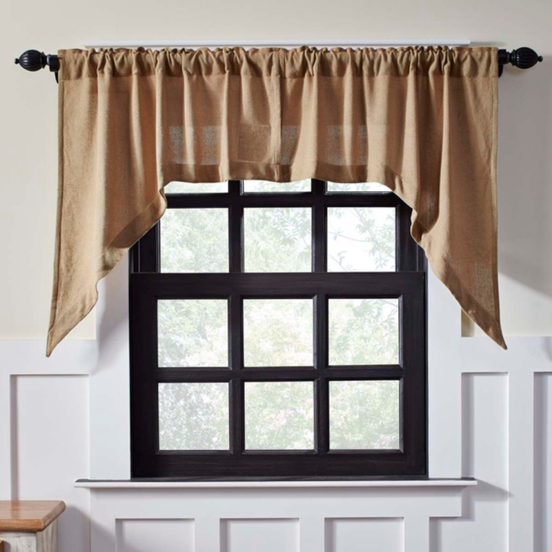 Natural Burlap Curtains 6174 Swag Pair 36x36x16″