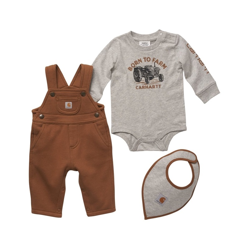 Baby Boy Born to Farm Bodysuit and Fleece Overalls CG8774 3MO